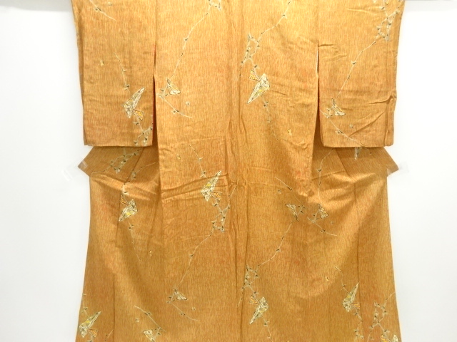 アンティーク　紋錦紗抽象枝花模様着物